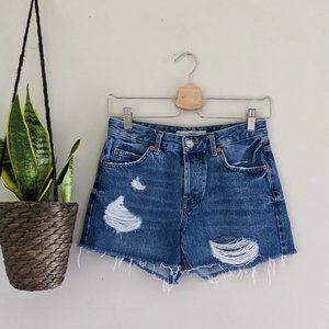 Topshop Moto Ashely Ripped Denim Cutoff Shorts